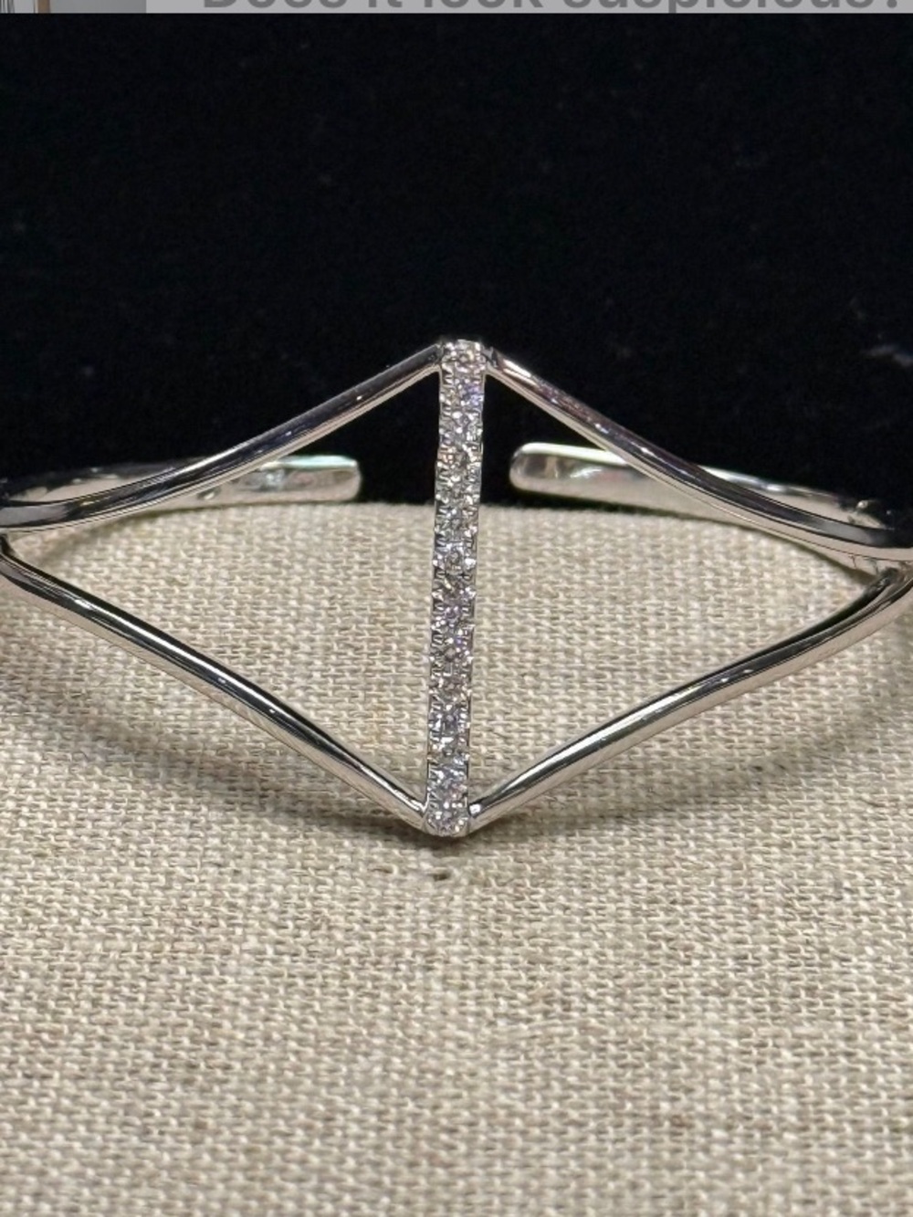 0.50 TCW Diamond Open Cuff Bracelet 7" 925 Sterling Silver